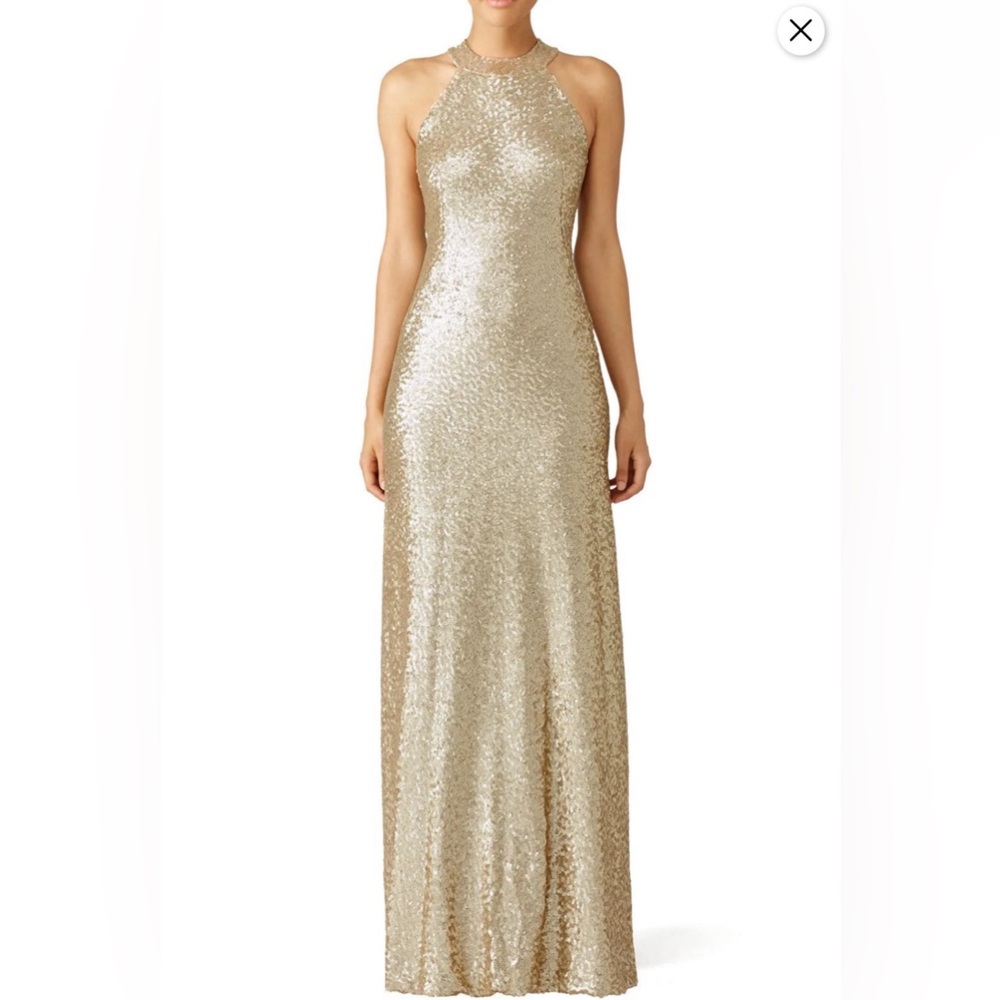 Slate & Willow Gold Sequin Veronica Gown